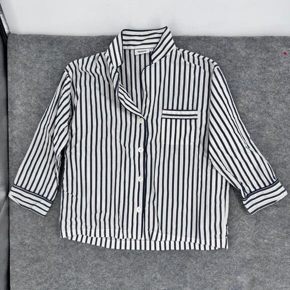 Sleepy Jones Pajama Set Medium Stripe Marina Pajama Set Navy Breton Stripe - Picture 3 of 9